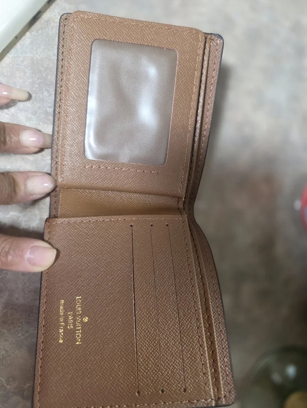 NEW Men Classic Brown Monogram Pattern Coated Bifold & Card Wallet w/ ID Window